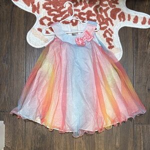 Rainbow Tulle Dress with Bow